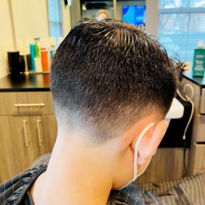 Boys haircut with fade