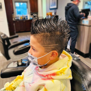 Boys haircut with fade and detail work