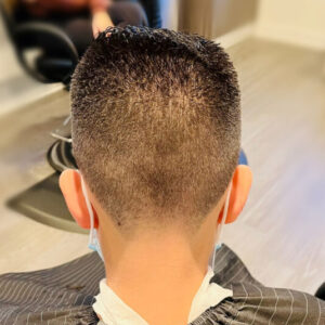 Boys haircut with a fade