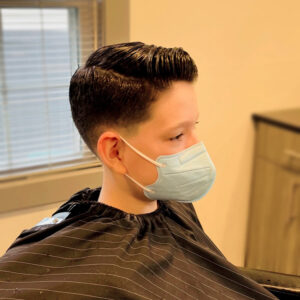 Boys haircut with fade