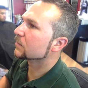 Men's haircut and beard detail