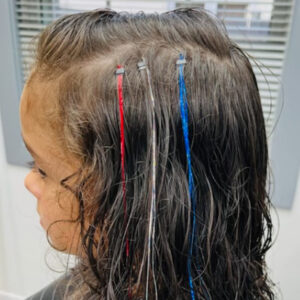 Childs haircut with complimentary hair tinsel