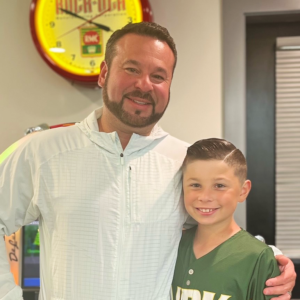 Dad and son haircut and style