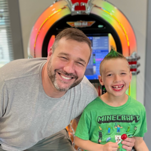 Dad and son haircut and style